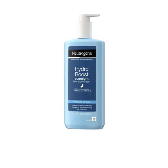 Neutrogena Hydro Boost Overnight Hydration Cream with Hyaluronic Acid 16 oz New - Picture 1 of 3